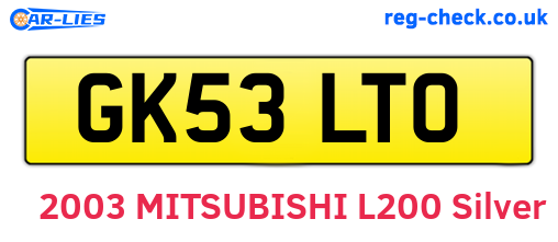 GK53LTO are the vehicle registration plates.