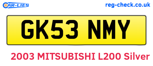 GK53NMY are the vehicle registration plates.