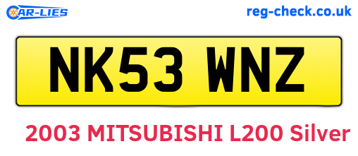 NK53WNZ are the vehicle registration plates.
