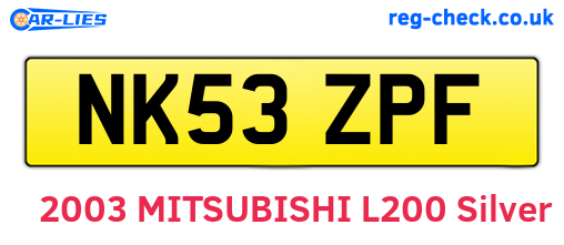 NK53ZPF are the vehicle registration plates.