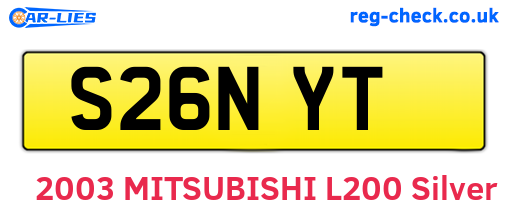 S26NYT are the vehicle registration plates.