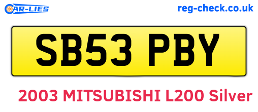 SB53PBY are the vehicle registration plates.