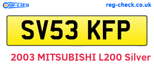 SV53KFP are the vehicle registration plates.