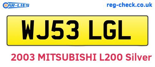 WJ53LGL are the vehicle registration plates.
