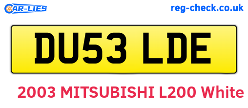 DU53LDE are the vehicle registration plates.