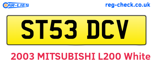 ST53DCV are the vehicle registration plates.