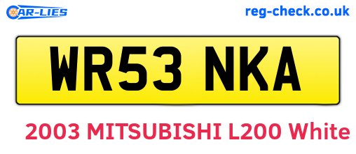 WR53NKA are the vehicle registration plates.