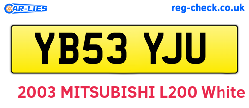 YB53YJU are the vehicle registration plates.