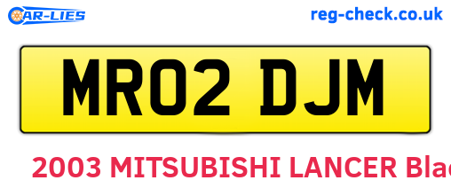 MR02DJM are the vehicle registration plates.