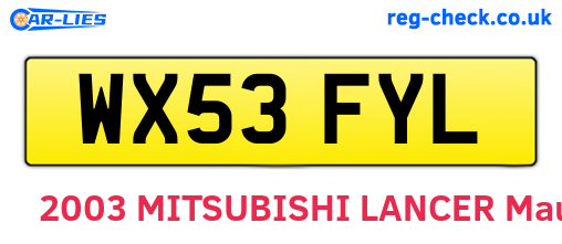 WX53FYL are the vehicle registration plates.
