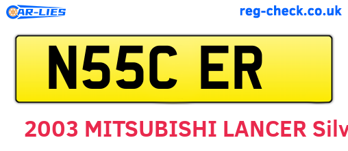 N55CER are the vehicle registration plates.