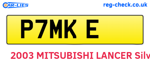 P7MKE are the vehicle registration plates.