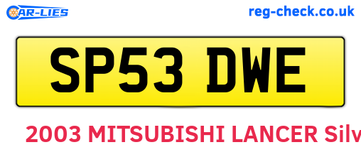 SP53DWE are the vehicle registration plates.