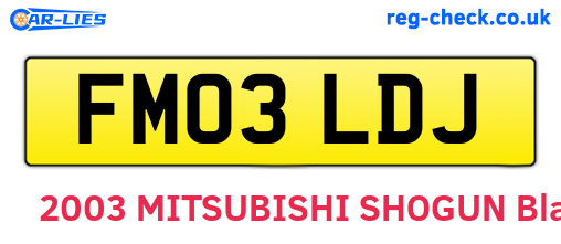 FM03LDJ are the vehicle registration plates.