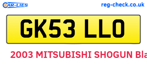 GK53LLO are the vehicle registration plates.