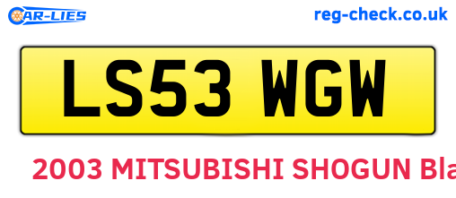 LS53WGW are the vehicle registration plates.