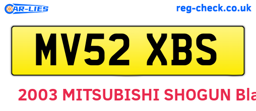 MV52XBS are the vehicle registration plates.