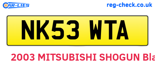 NK53WTA are the vehicle registration plates.