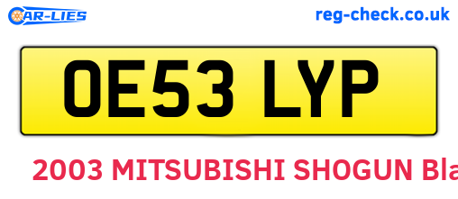 OE53LYP are the vehicle registration plates.