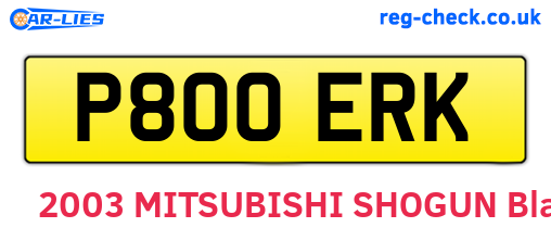 P800ERK are the vehicle registration plates.