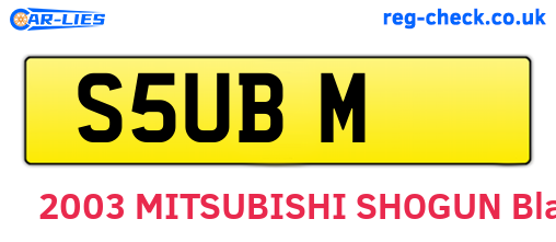 S5UBM are the vehicle registration plates.