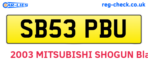 SB53PBU are the vehicle registration plates.