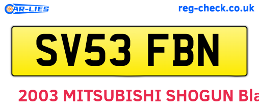 SV53FBN are the vehicle registration plates.
