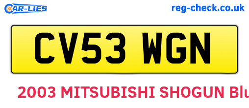 CV53WGN are the vehicle registration plates.