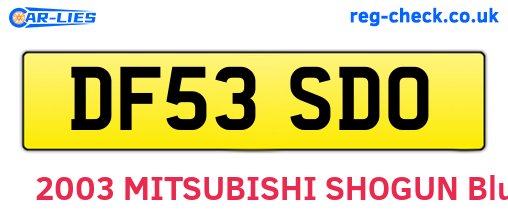 DF53SDO are the vehicle registration plates.
