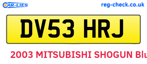 DV53HRJ are the vehicle registration plates.