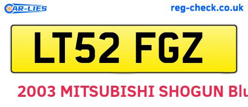 LT52FGZ are the vehicle registration plates.