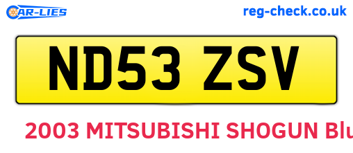 ND53ZSV are the vehicle registration plates.