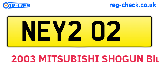 NEY202 are the vehicle registration plates.