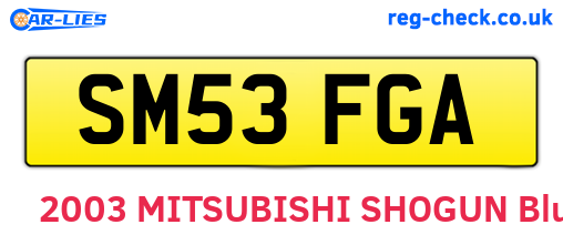 SM53FGA are the vehicle registration plates.
