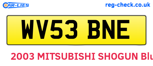 WV53BNE are the vehicle registration plates.