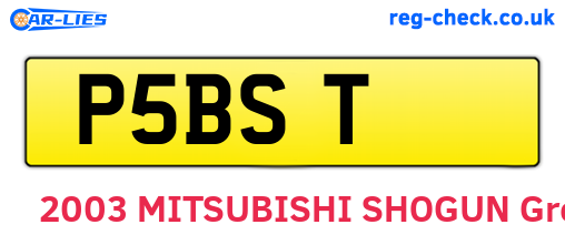 P5BST are the vehicle registration plates.