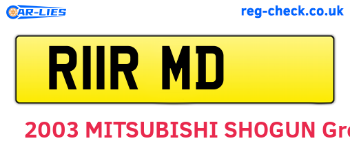 R11RMD are the vehicle registration plates.