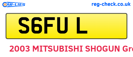 S6FUL are the vehicle registration plates.