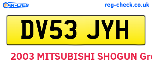 DV53JYH are the vehicle registration plates.