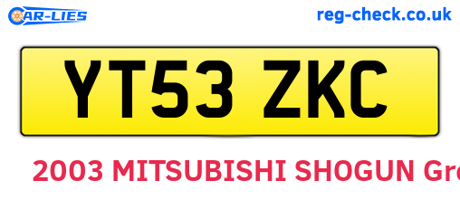 YT53ZKC are the vehicle registration plates.