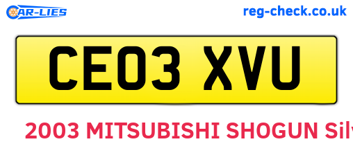 CE03XVU are the vehicle registration plates.