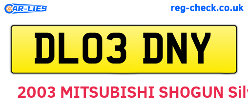 DL03DNY are the vehicle registration plates.