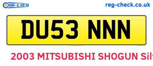 DU53NNN are the vehicle registration plates.
