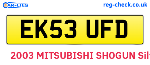EK53UFD are the vehicle registration plates.