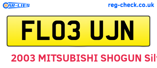 FL03UJN are the vehicle registration plates.