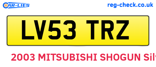 LV53TRZ are the vehicle registration plates.