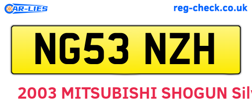 NG53NZH are the vehicle registration plates.