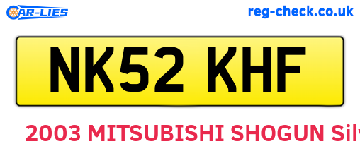NK52KHF are the vehicle registration plates.