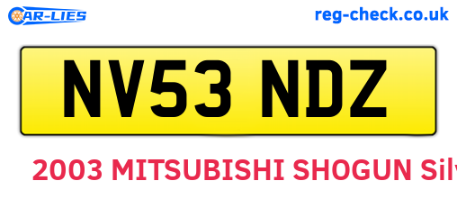 NV53NDZ are the vehicle registration plates.