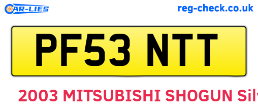 PF53NTT are the vehicle registration plates.